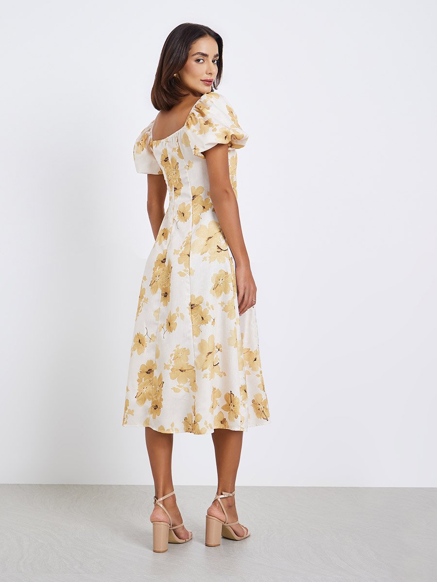 Women Floral Midi A-Line Dress