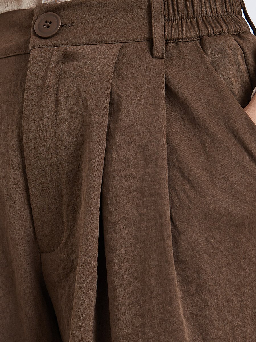 Women Brown Wide Leg Trousers