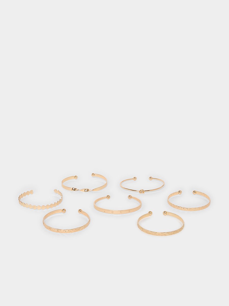 Set of 7 - Gold Bangle Bracelet