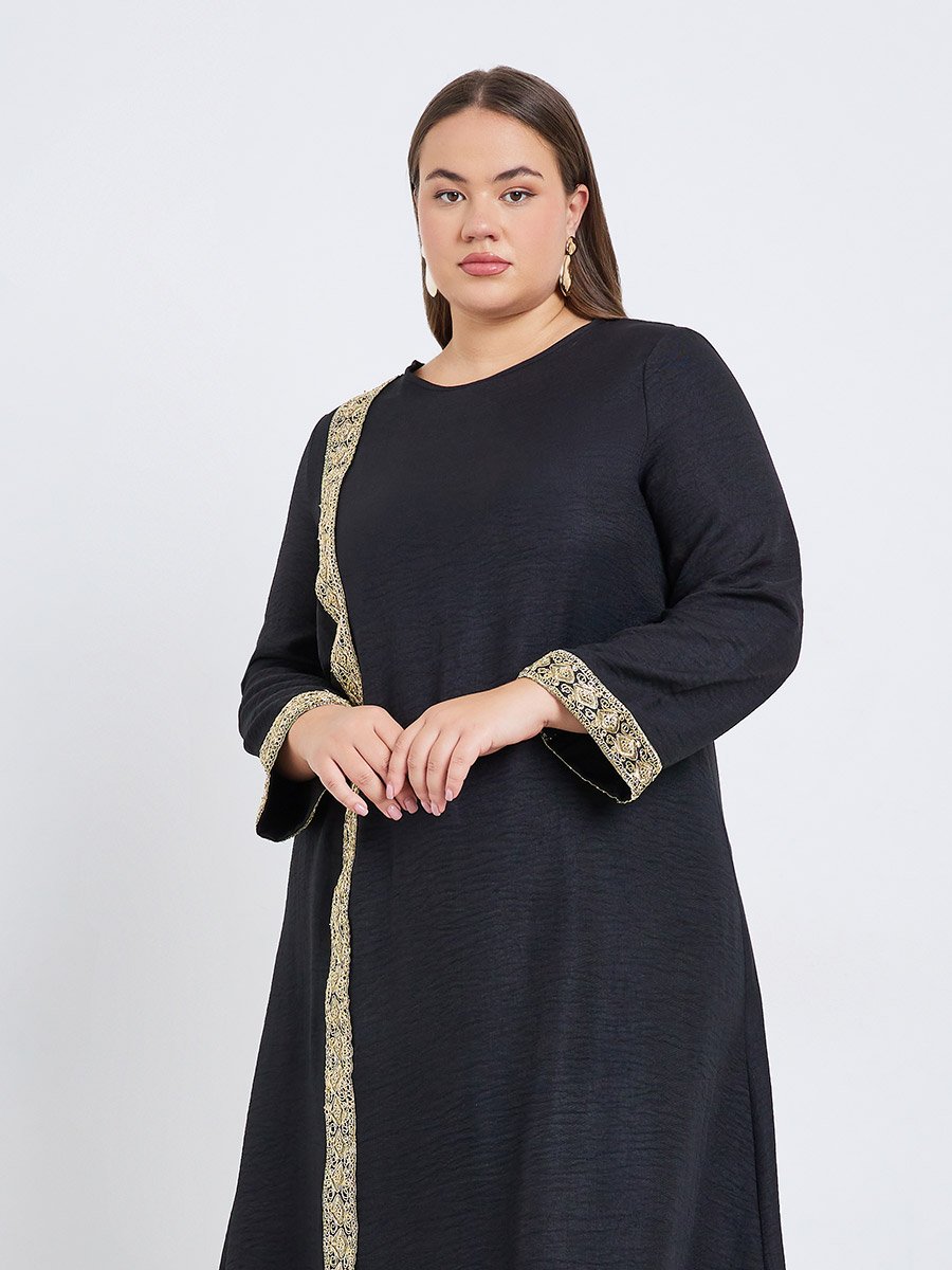 sachin and babi light blue dress Plus Size Celestial Charm Black Embroidered Cape Anarkali  DESINOOR.COM