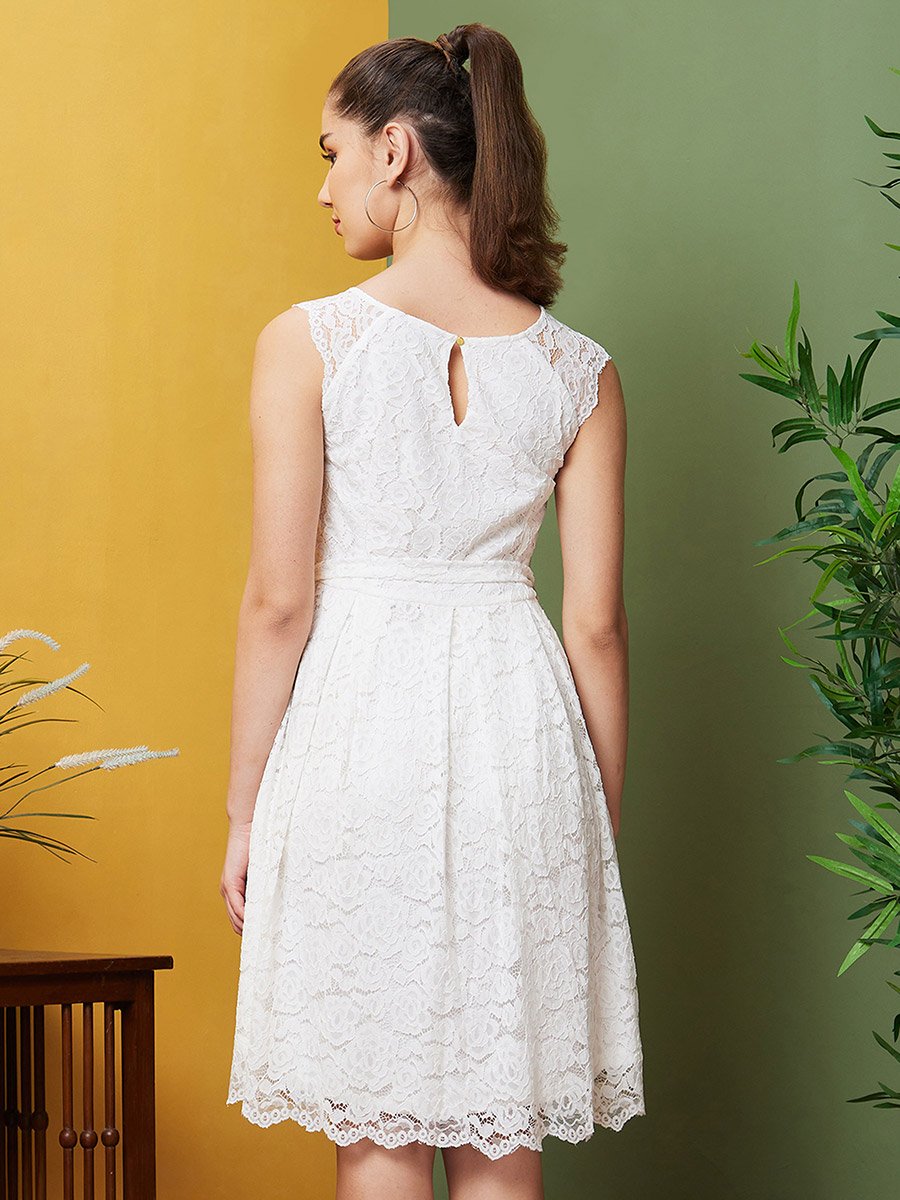 rose lace dress with shorts Dusty Rose Short Sleeves Beaded Lace Sheath Destination Bridal Gown, Light Ivory main image 0