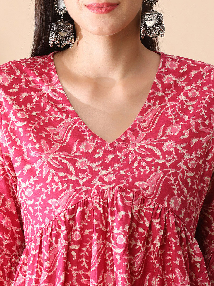 Floral Print A-Line Aliya Cut Tunic
