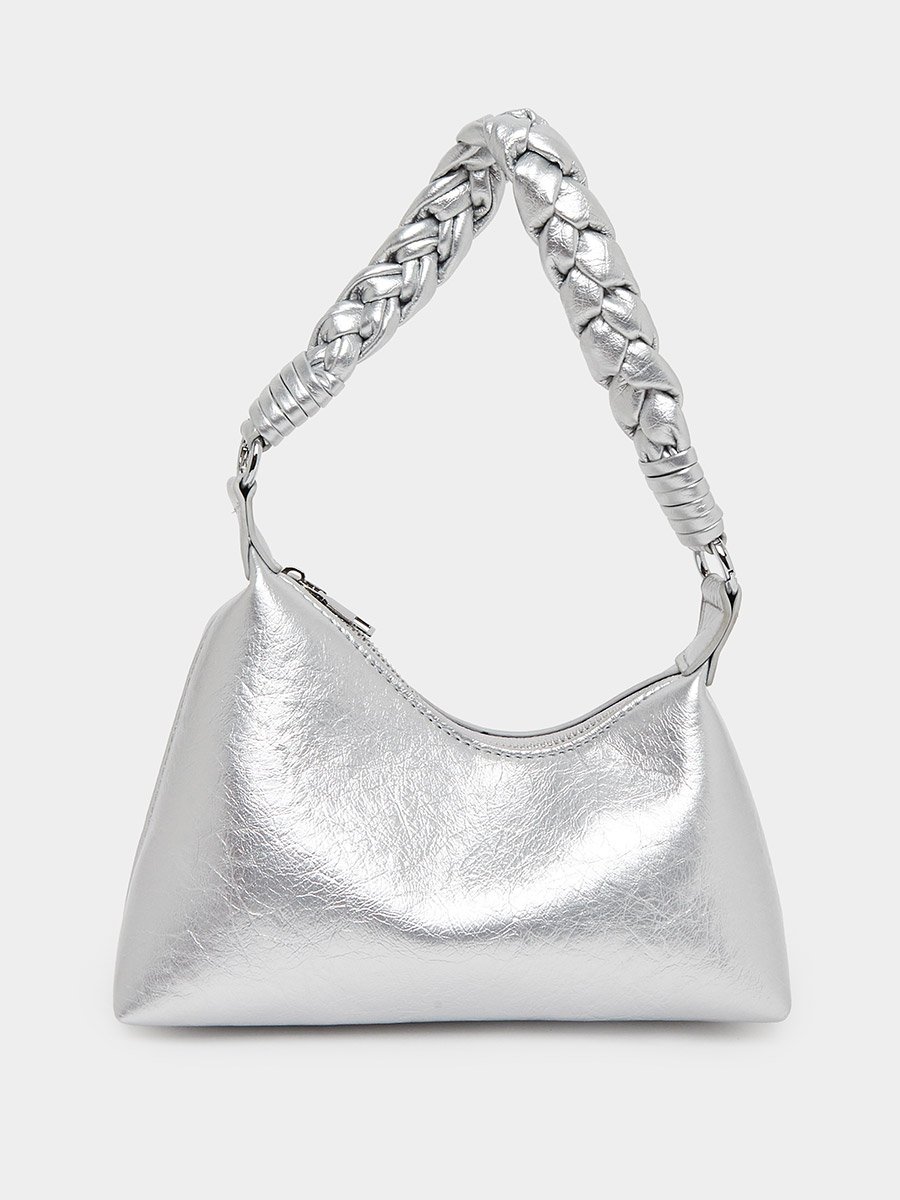 Silver Braided Strap Shoulder Bag
