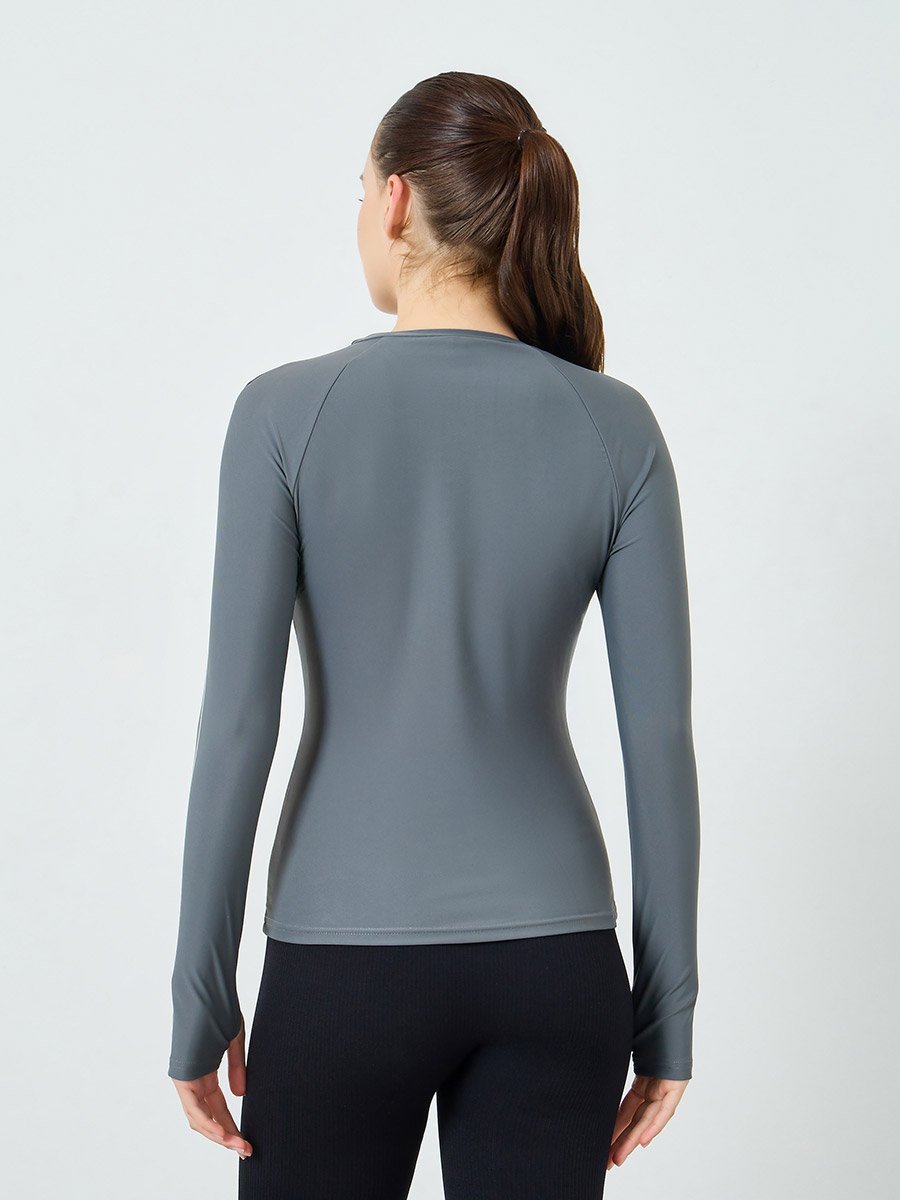 Charcoal Long Sleeve Reflective Stripe Top