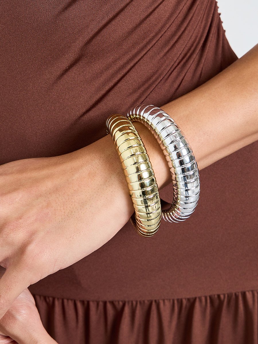 Pack of 2 - Ribbed Cuff Bracelet