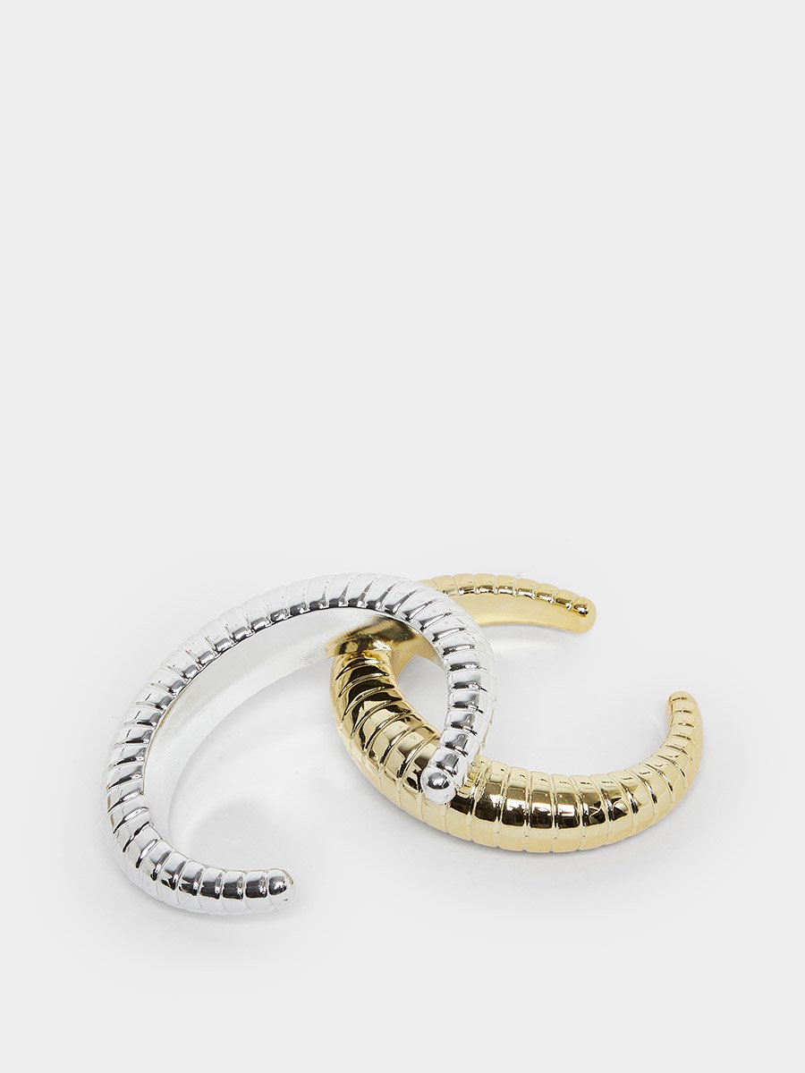 Pack of 2 - Ribbed Cuff Bracelet