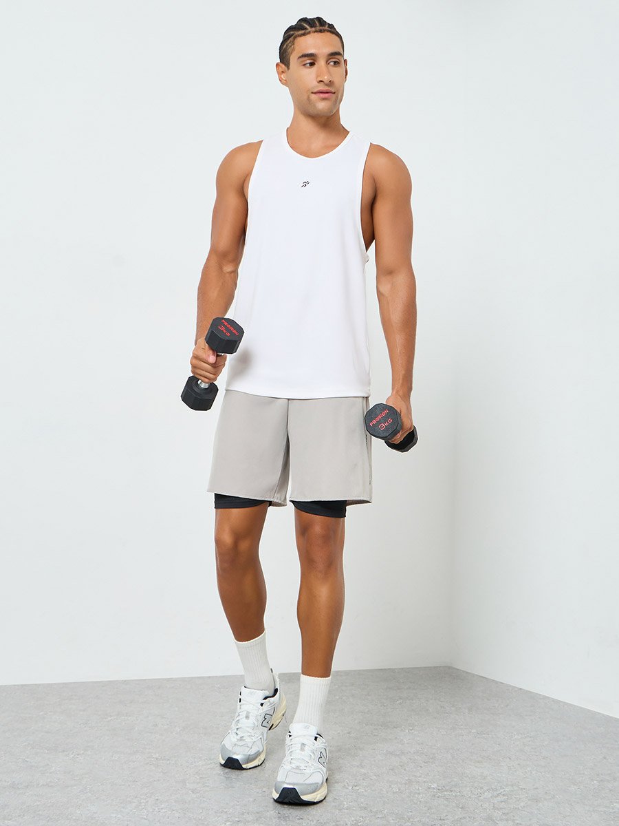 Men Grey Performance Running Shorts