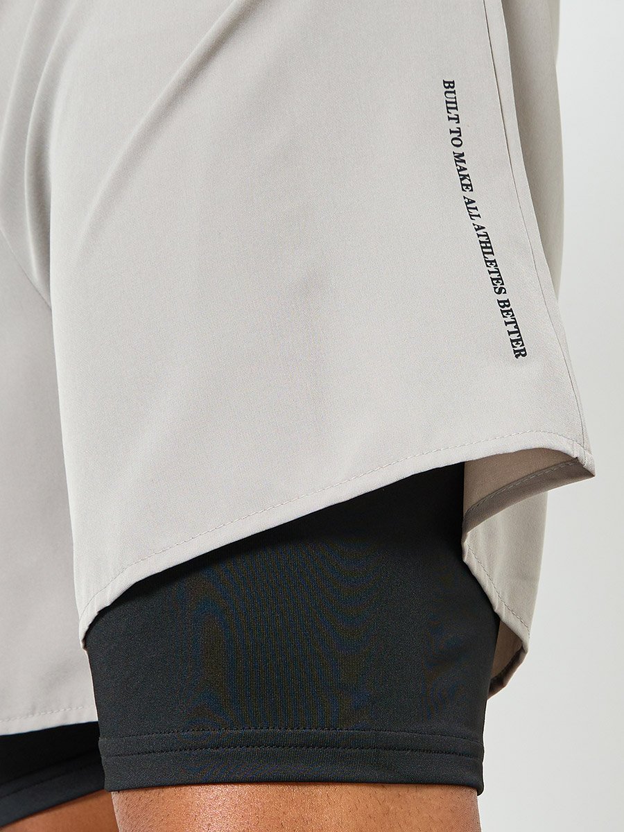 Men Grey Performance Running Shorts
