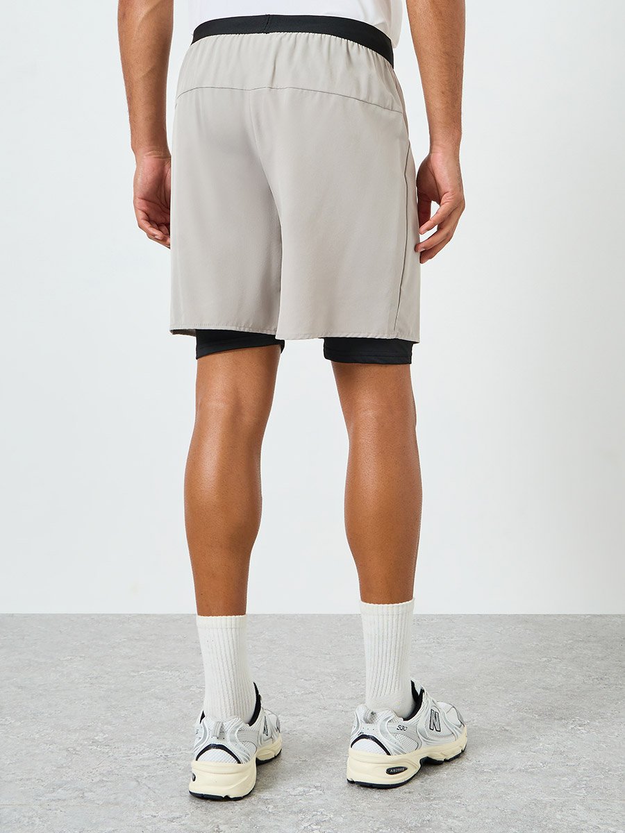 Men Grey Performance Running Shorts