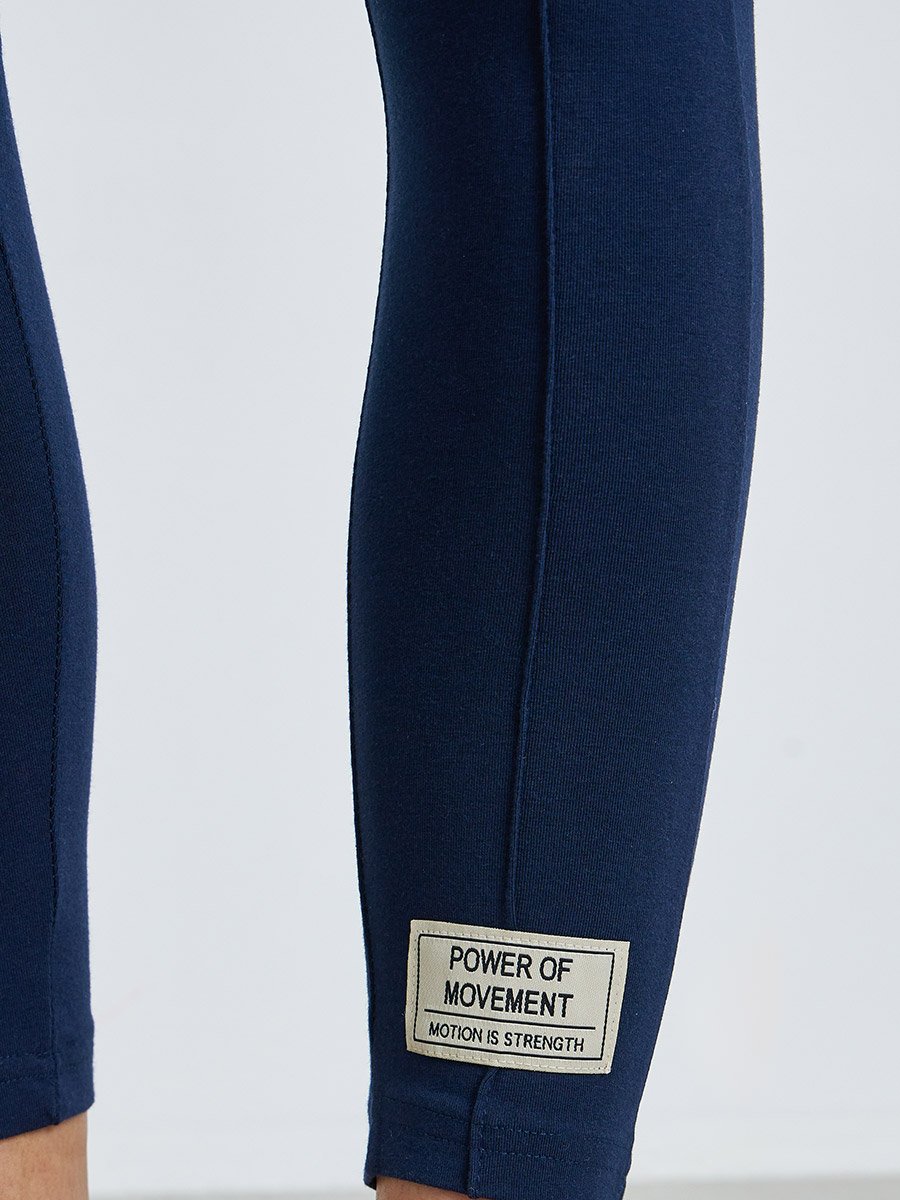 Navy Blue Ankle Length Leggings