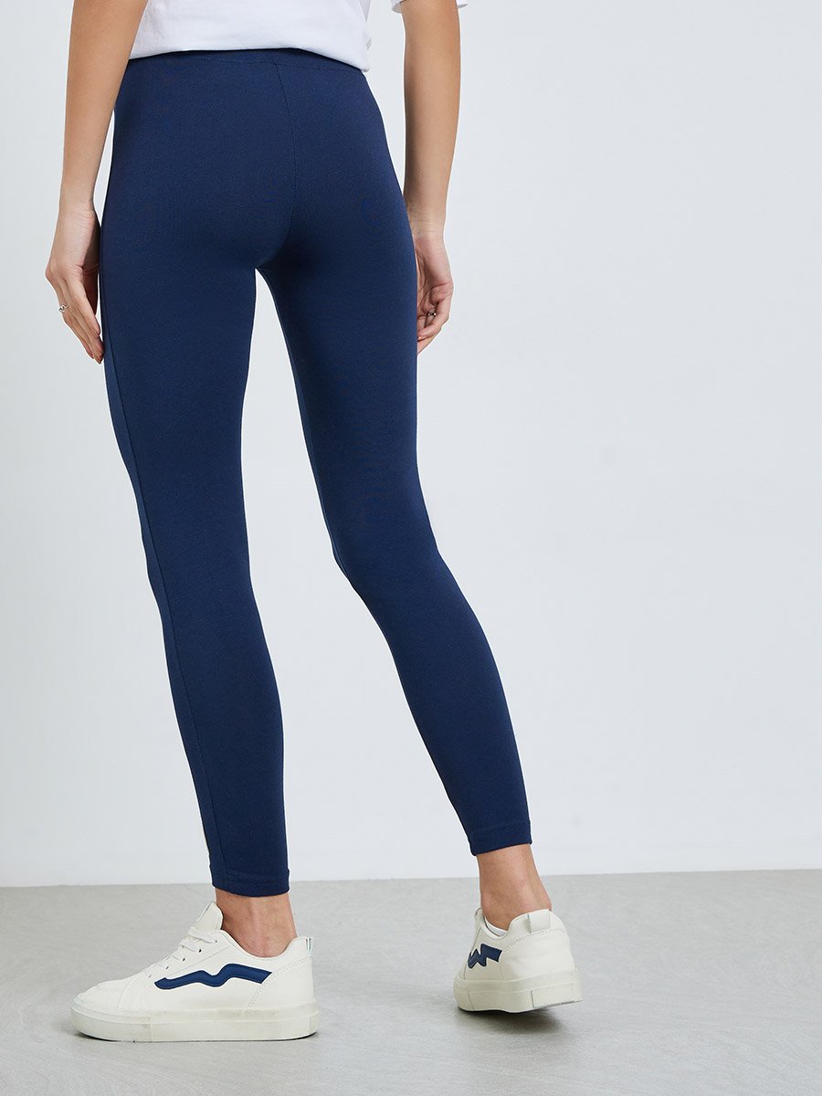Navy Blue Ankle Length Leggings