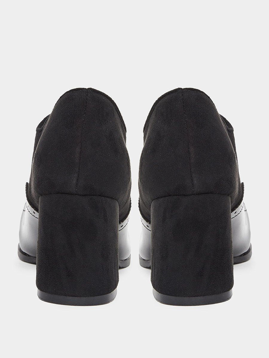 Women Black Lace Up Oxford Shoes