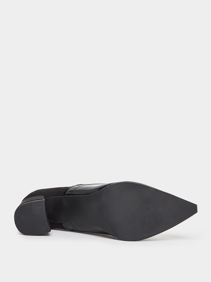 Women Black Lace Up Oxford Shoes