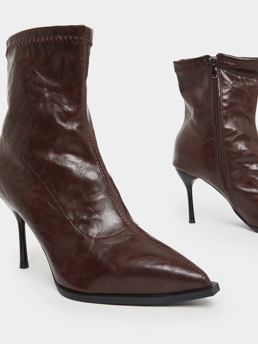 Women Burgundy Leather Ankle Boots