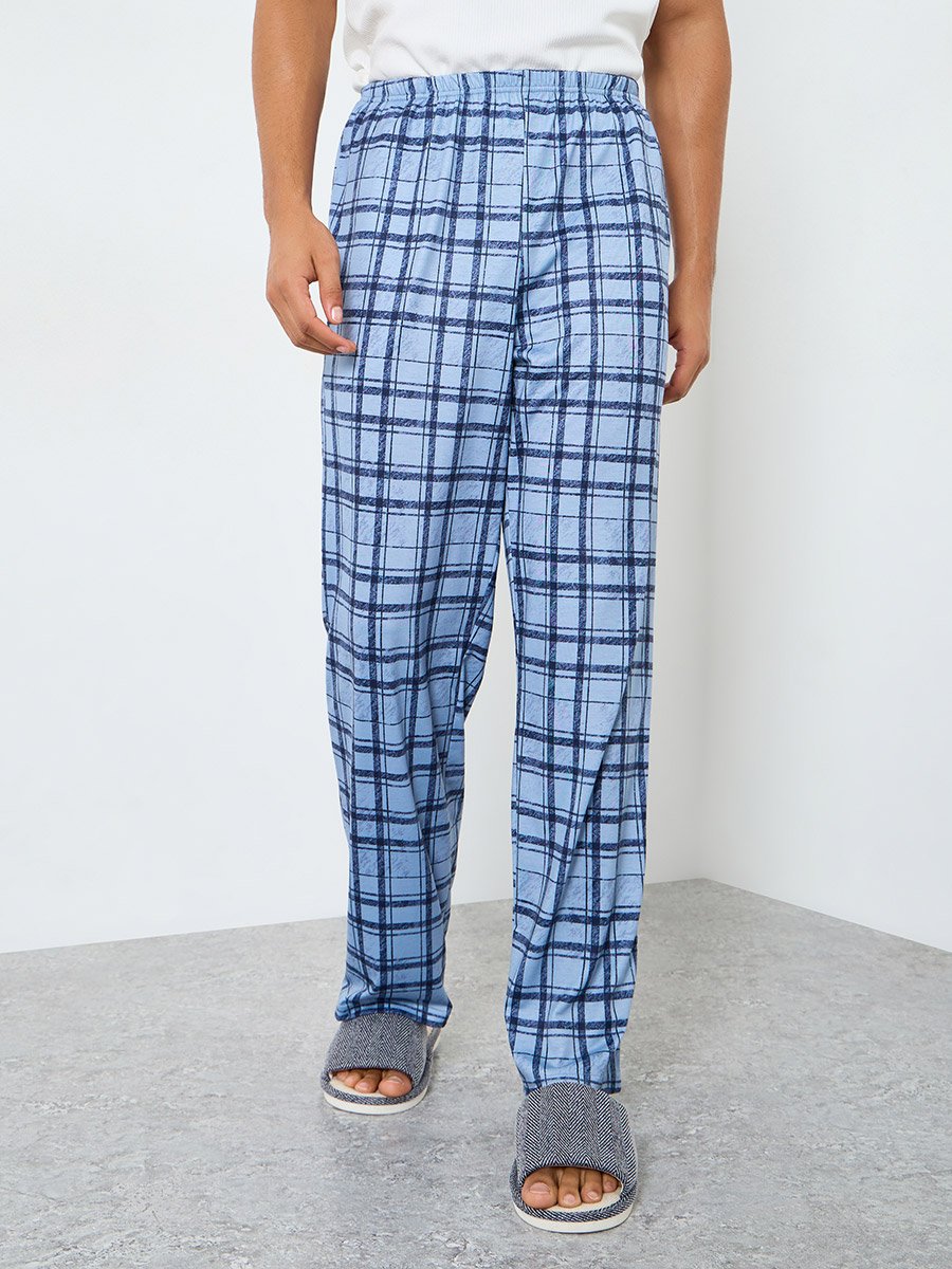 Men Relaxed Fit Checked Print Pyjama