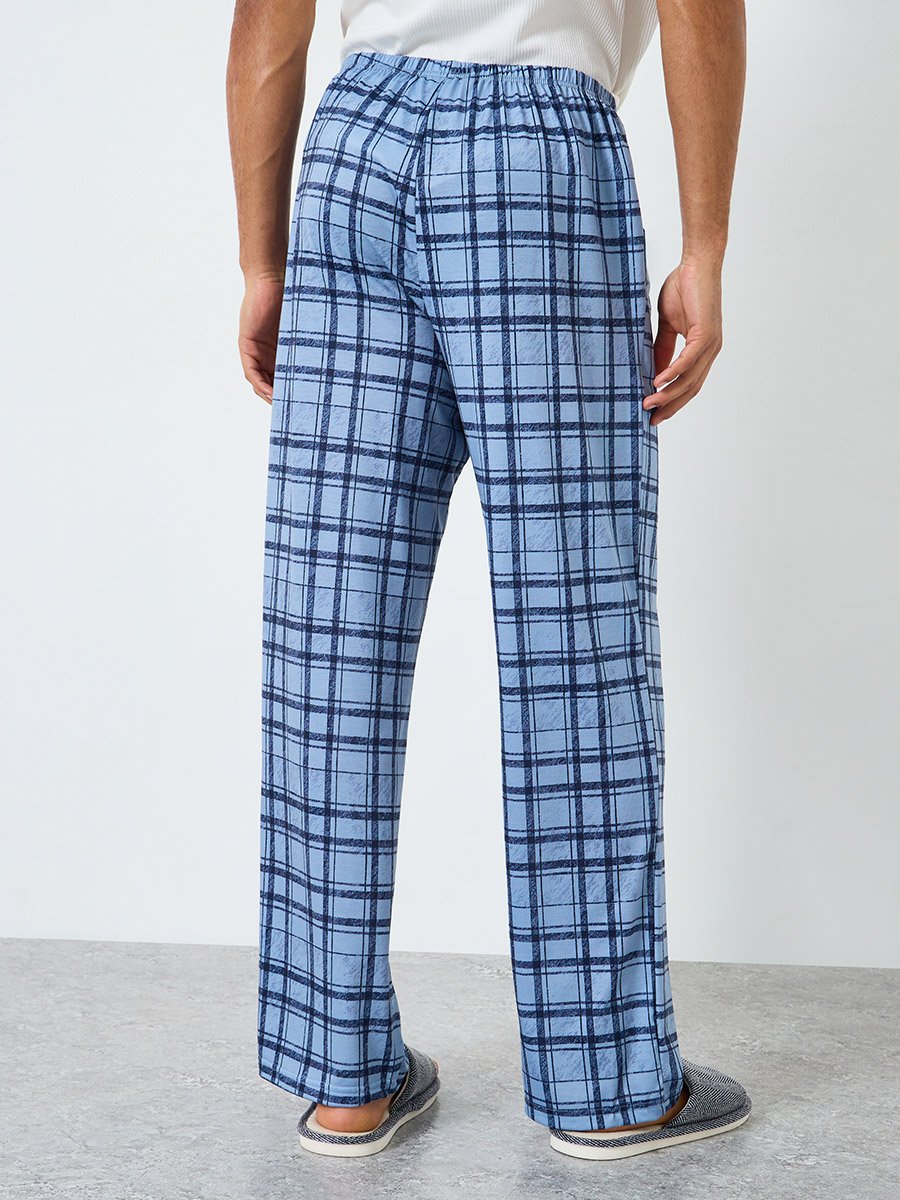 Men Relaxed Fit Checked Print Pyjama