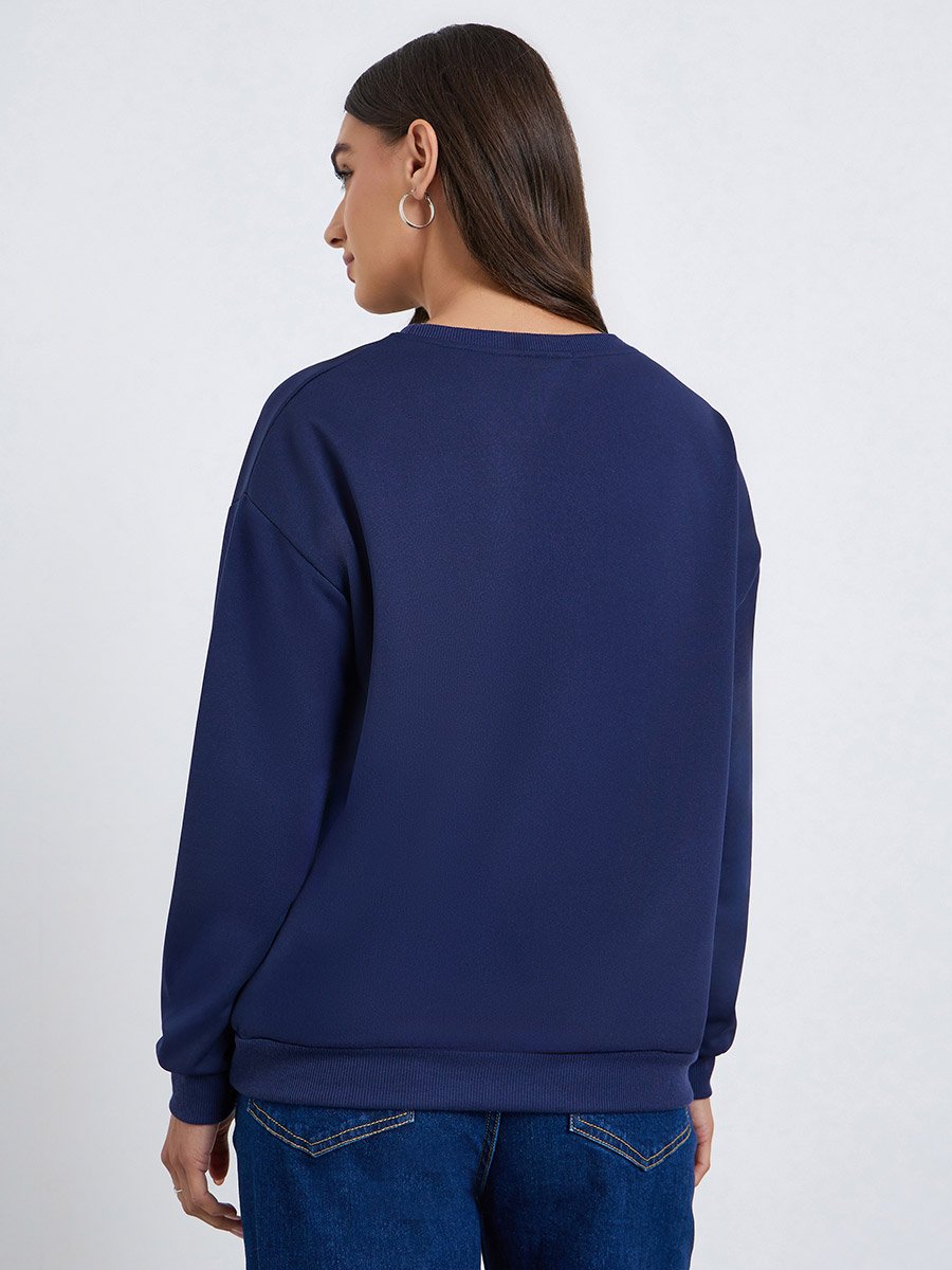 Women Slogan Crew Neck Long Sleeve T-Shirt