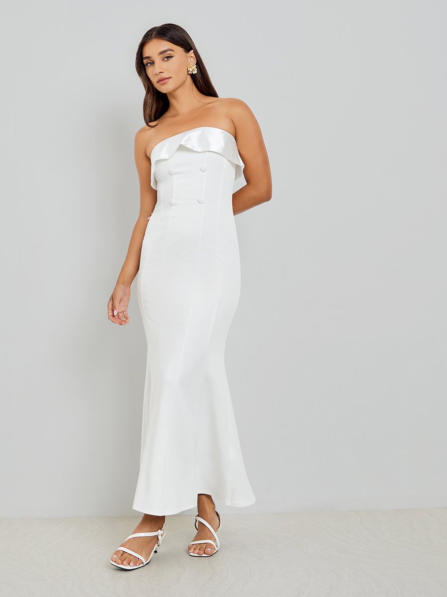 bandeau maxi dress formal Blair Sequinned Bandeau Maxi Dress – Ro&Zo main image 1