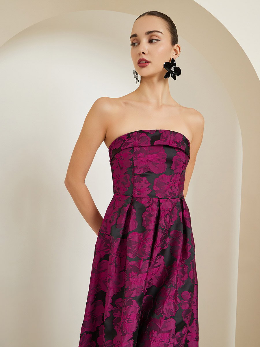 Red Burgundy Sleeveless A-Line Maxi Dress
