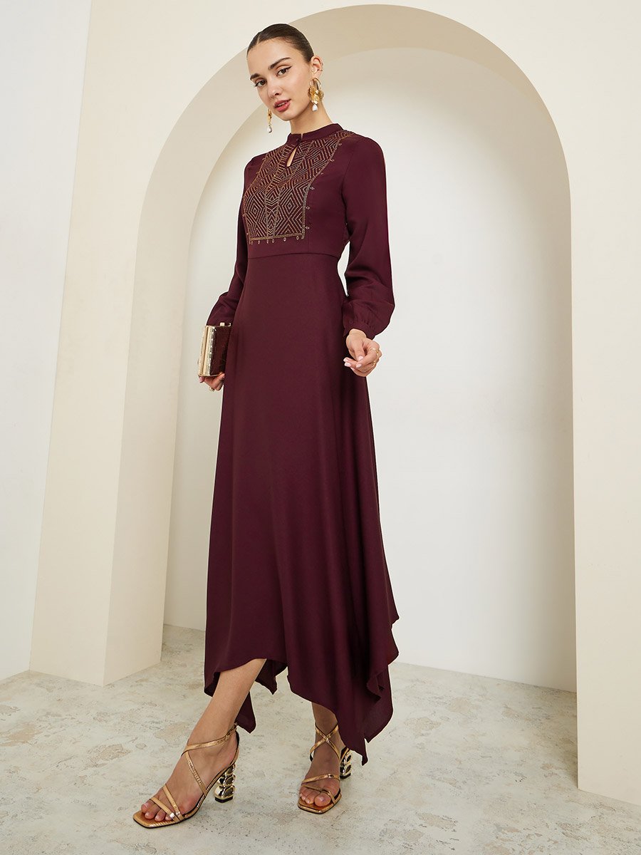 chinese dress ladies Yvette Slip Maxi Dress with Asymmetrical Hem main image 0