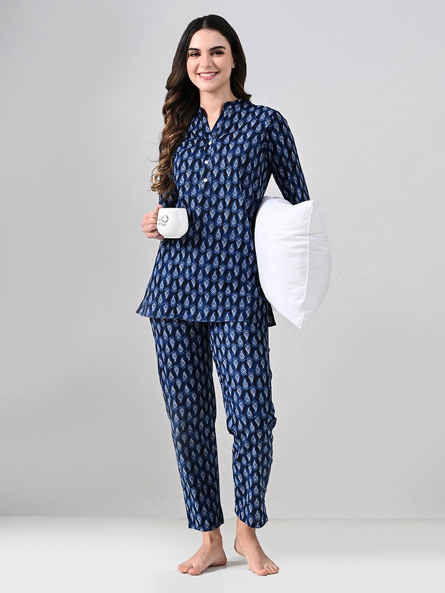 Women Cotton All Over Print Top and Pyjama Set