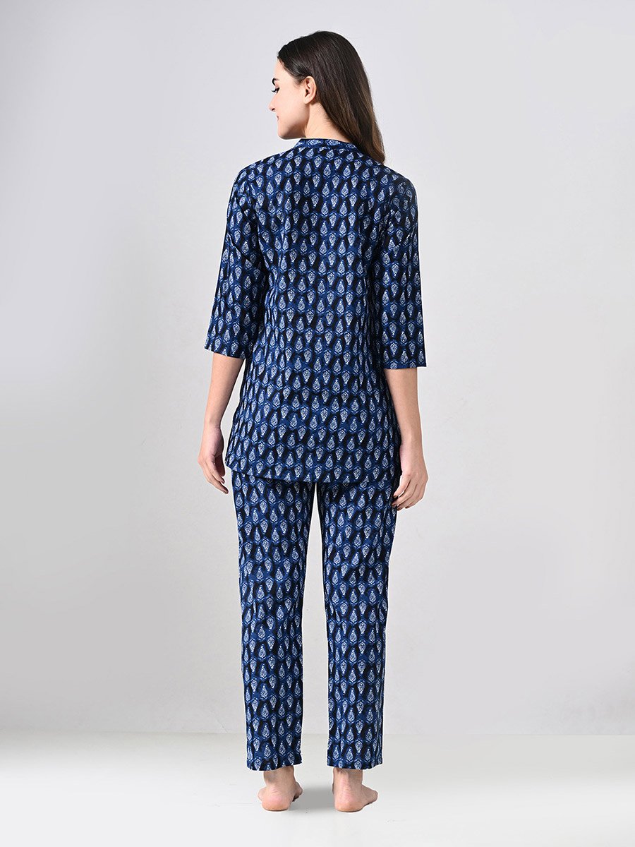 Women Cotton All Over Print Top and Pyjama Set