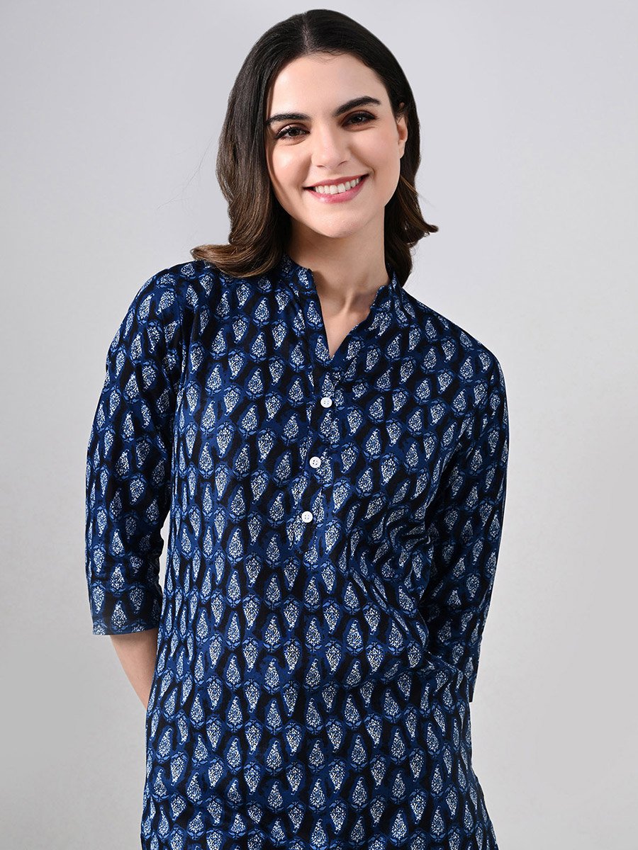 Women Cotton All Over Print Top and Pyjama Set