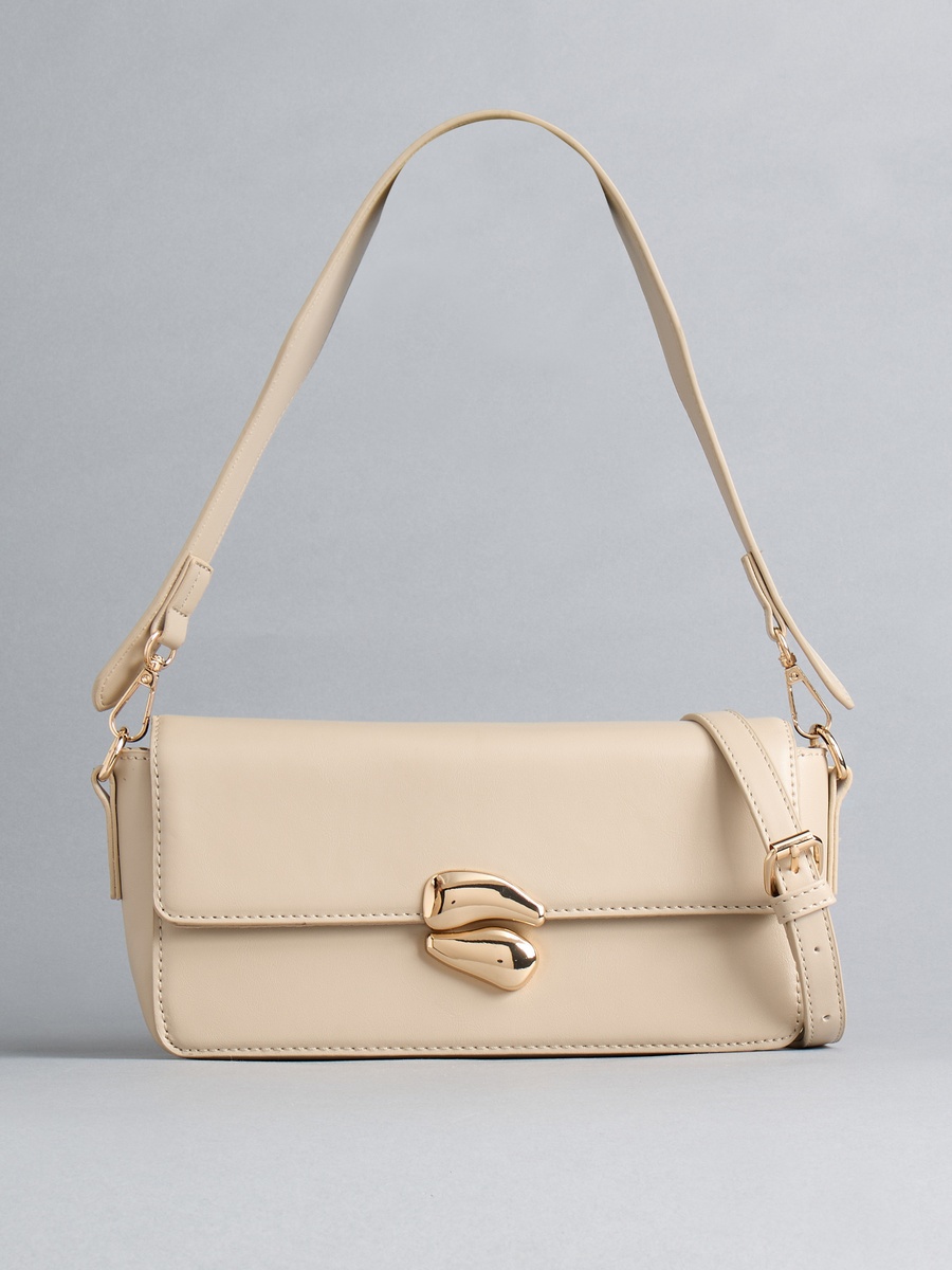 Plain Crossbody Bag with Detachable Strap