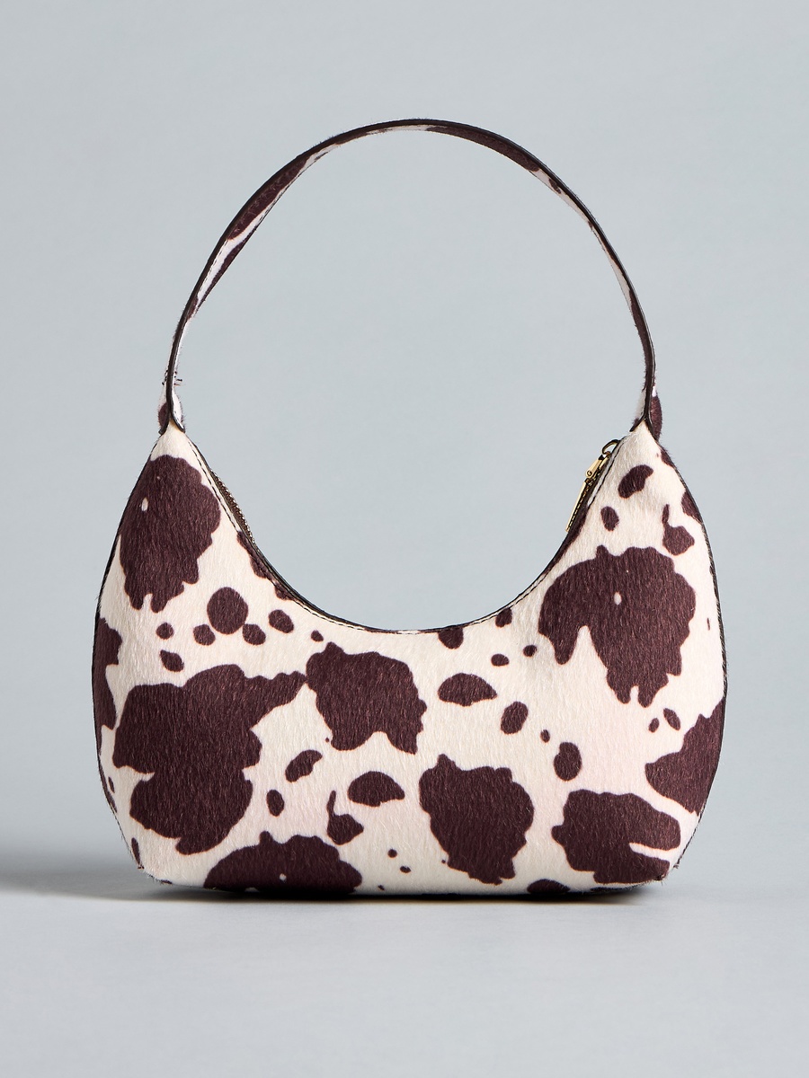 Printed Shoulder Bag with Zip Closure