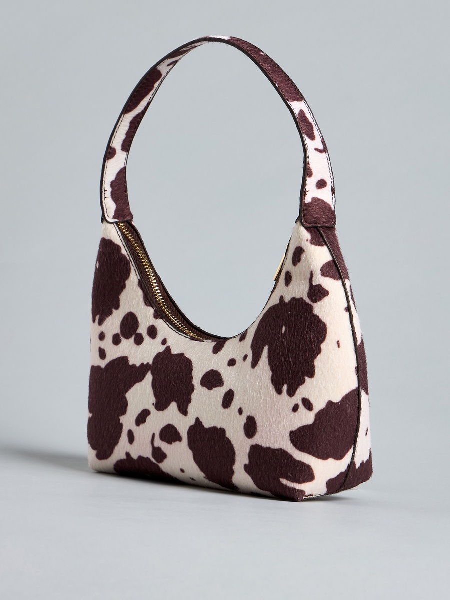 Printed Shoulder Bag with Zip Closure