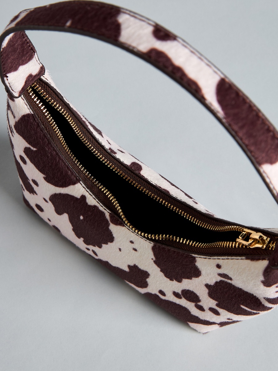 Printed Shoulder Bag with Zip Closure