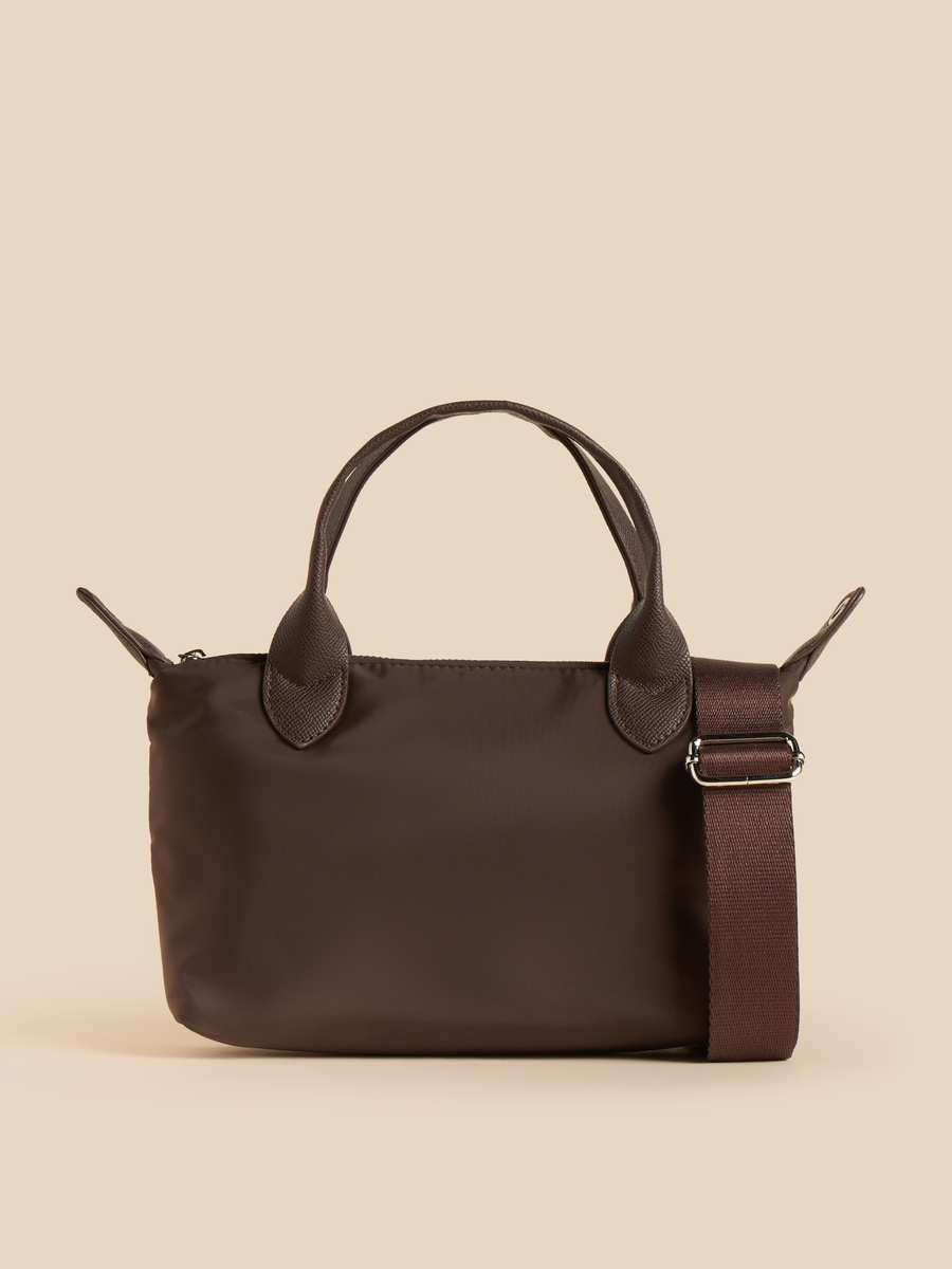 Plain Crossbody Bag with Adjustable Strap and Zip Closure