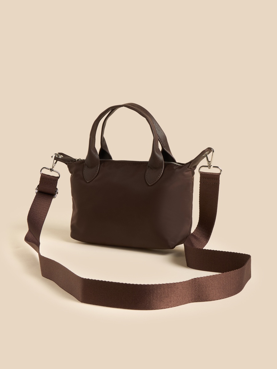 Plain Crossbody Bag with Adjustable Strap and Zip Closure