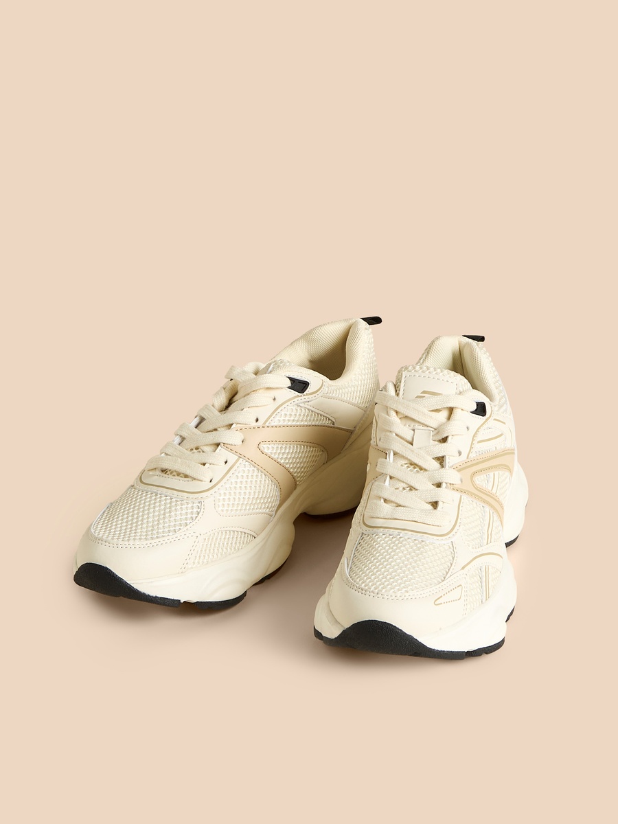 Panelled Lace-Up Sports Shoes