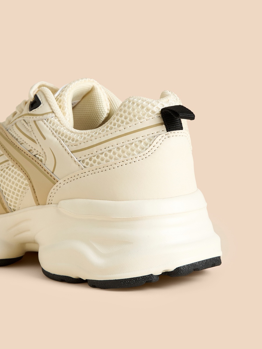 Panelled Lace-Up Sports Shoes