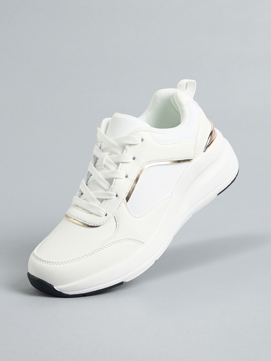 Textured Lace-Up Sneakers
