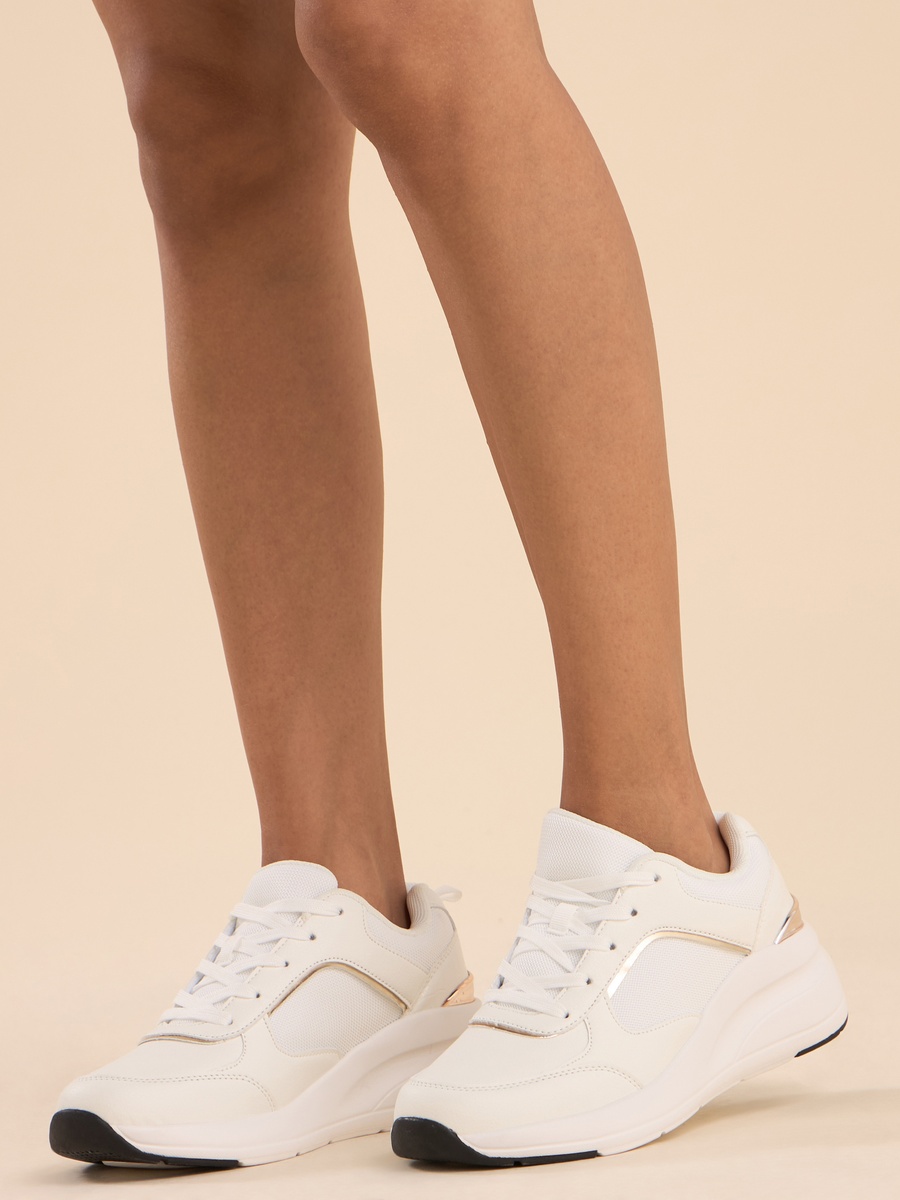Textured Lace-Up Sneakers