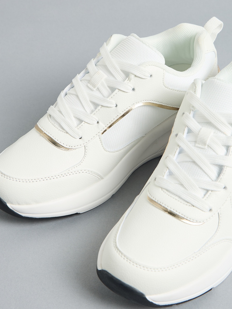 Textured Lace-Up Sneakers