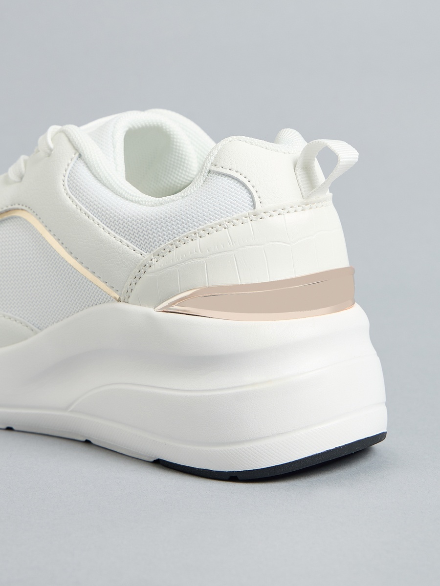 Textured Lace-Up Sneakers