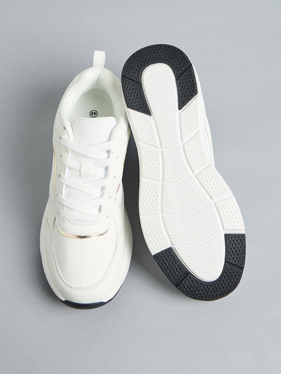 Textured Lace-Up Sneakers