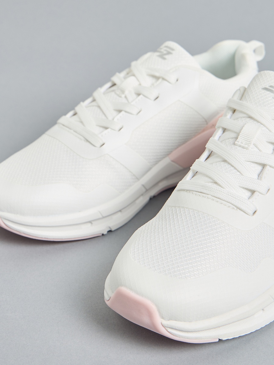 Panelled Lace-Up Sports Shoes
