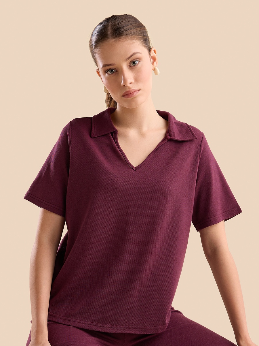 Plain Collared Top