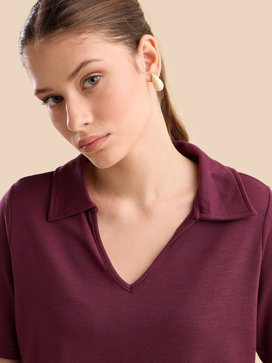 Plain Collared Top