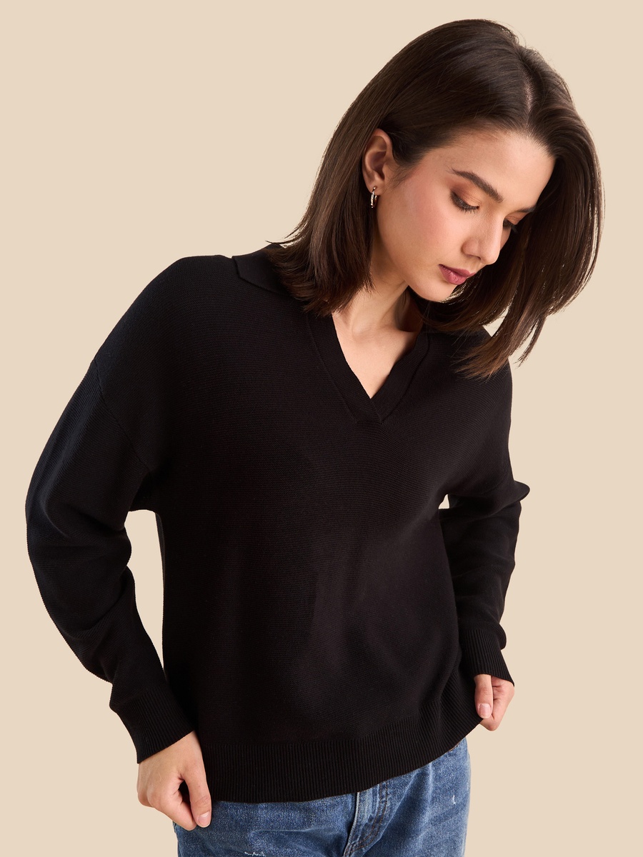 Textured Collared Jumper