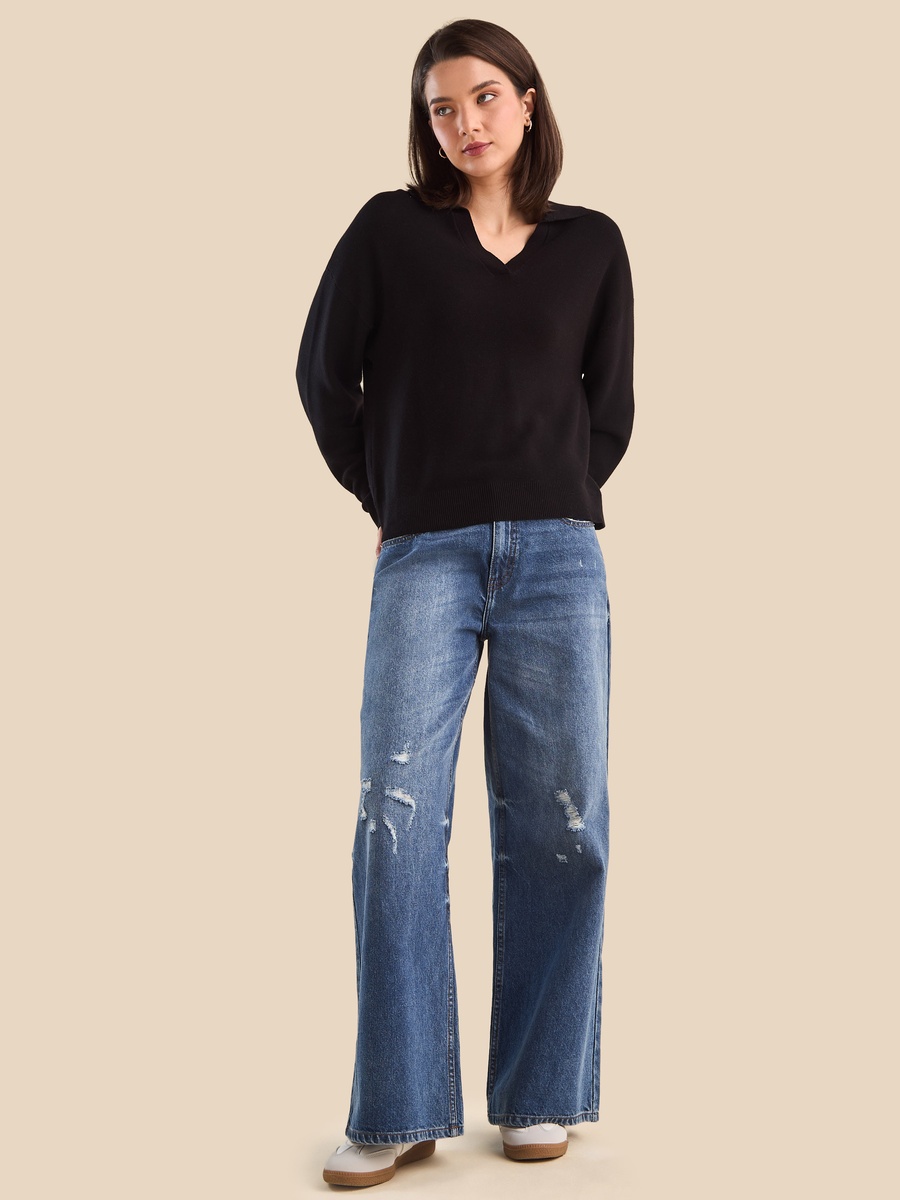 Textured Collared Jumper