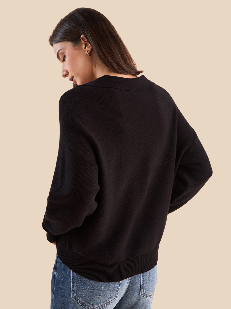 Textured Collared Jumper