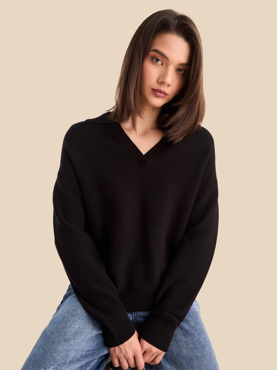 Textured Collared Jumper