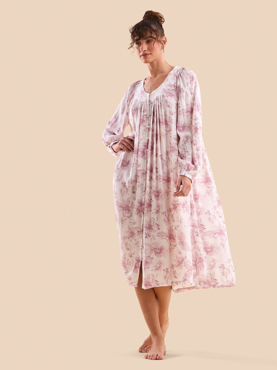 Floral Print Crinkle Night Dress