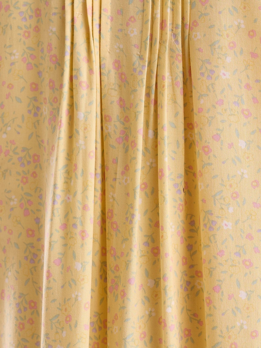 Floral Print Night Dress with Pintuck Detail
