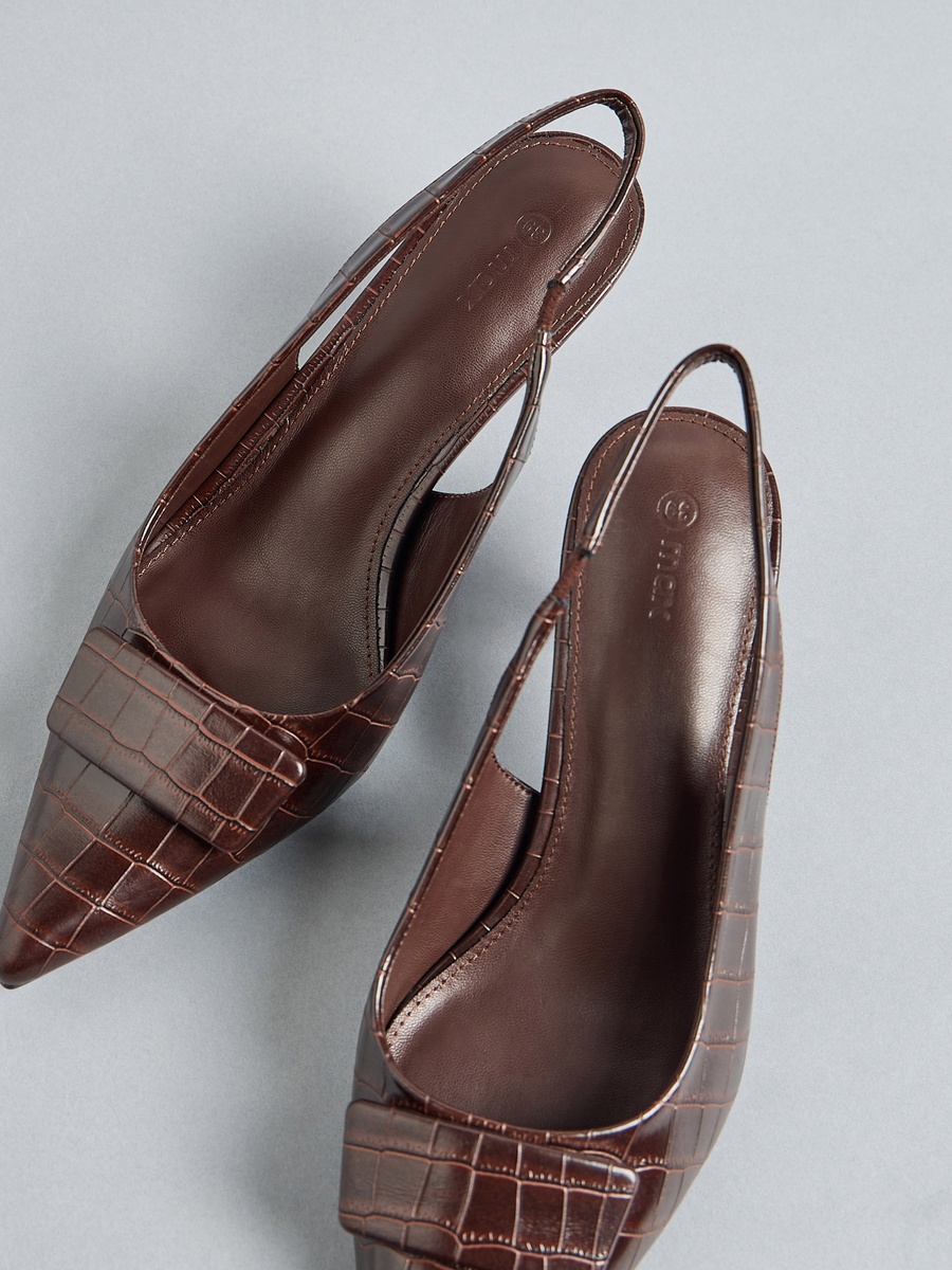 Textured Slingback Shoes